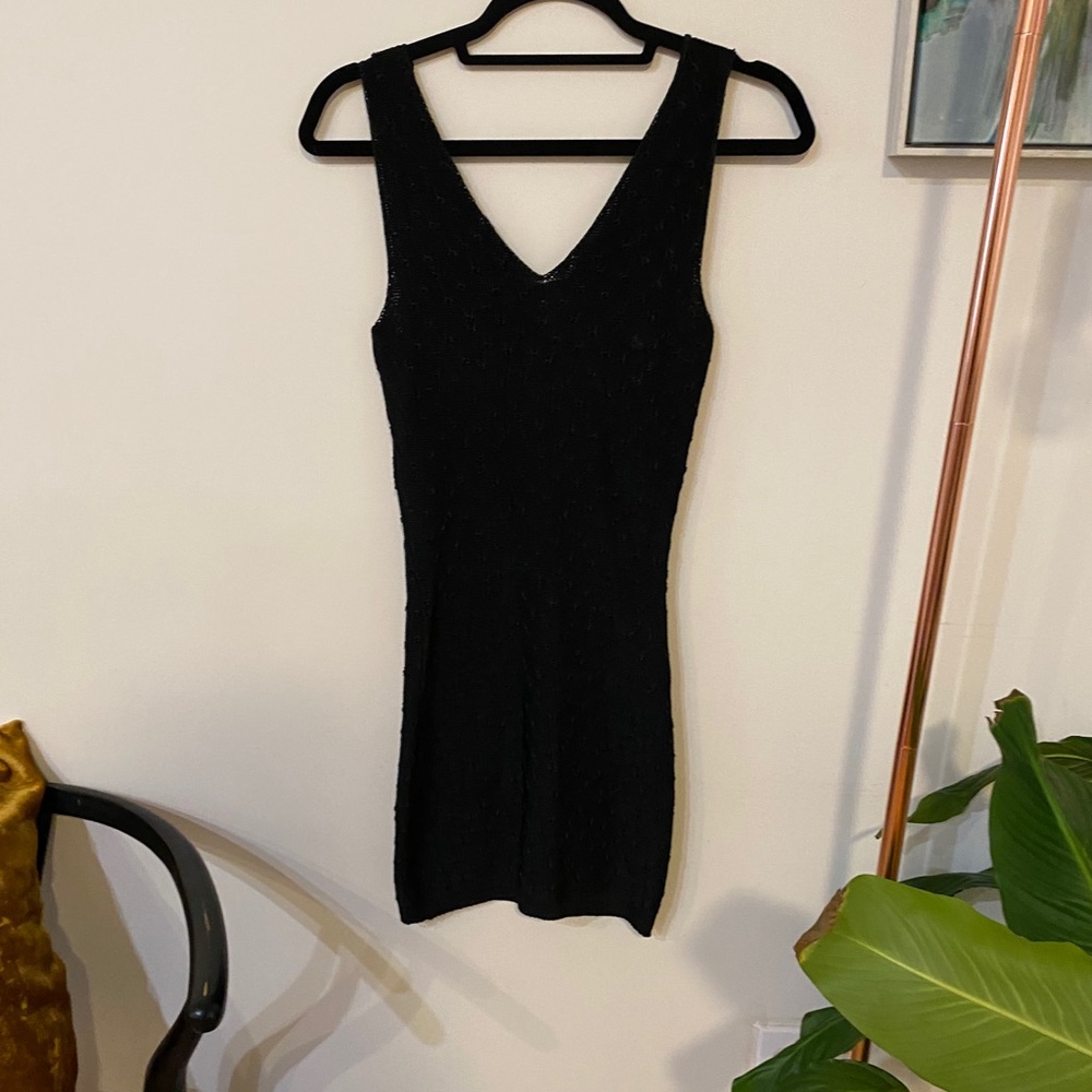 Heavy Knit Black Sexy 90s Dress